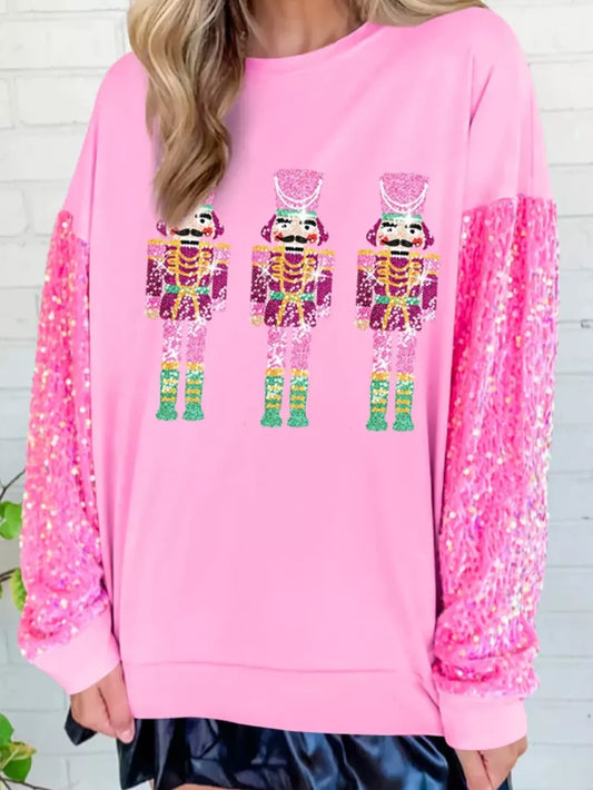 Pink Sequin Nutcracker Top
