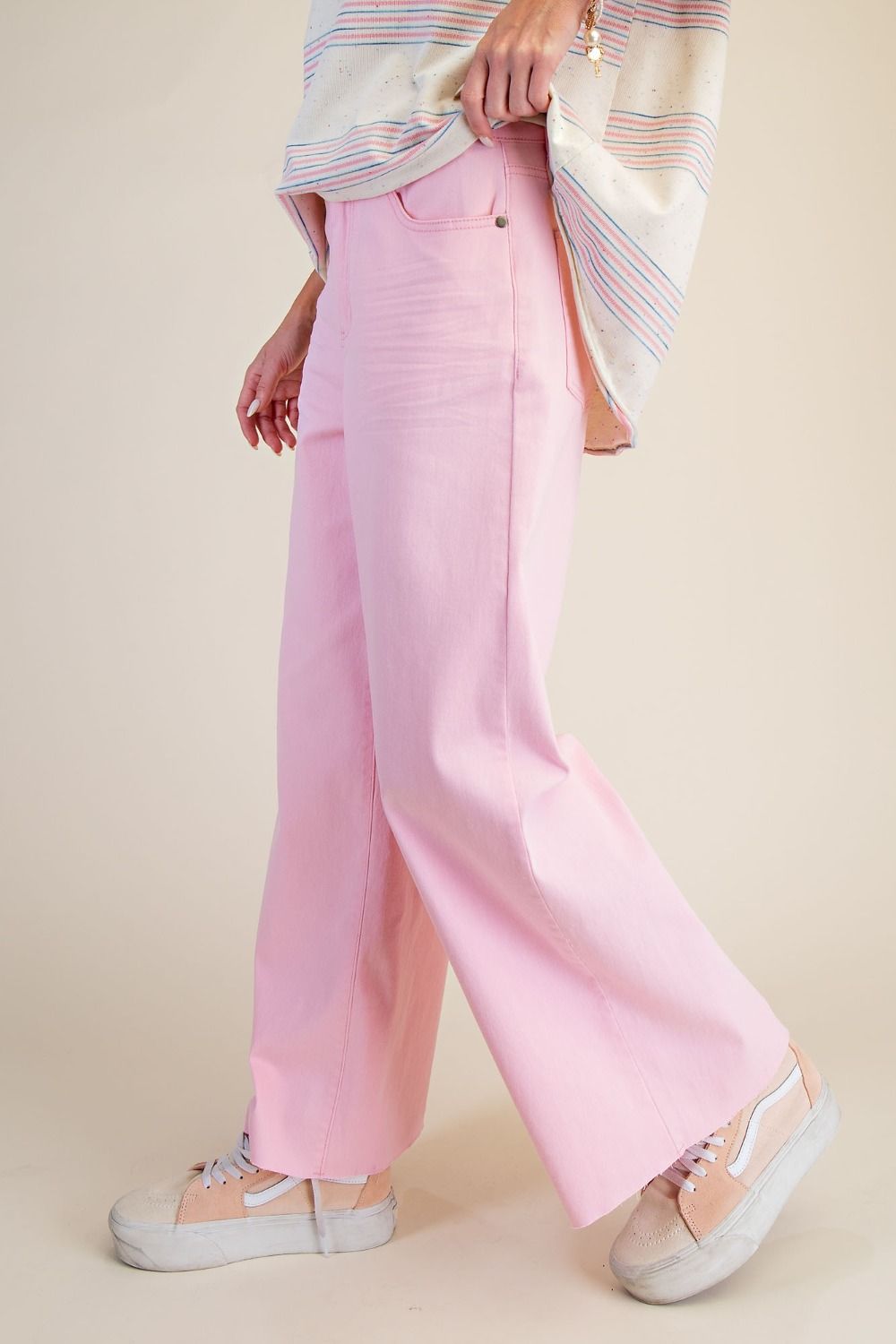Pink High-Waisted Stretchy Pant