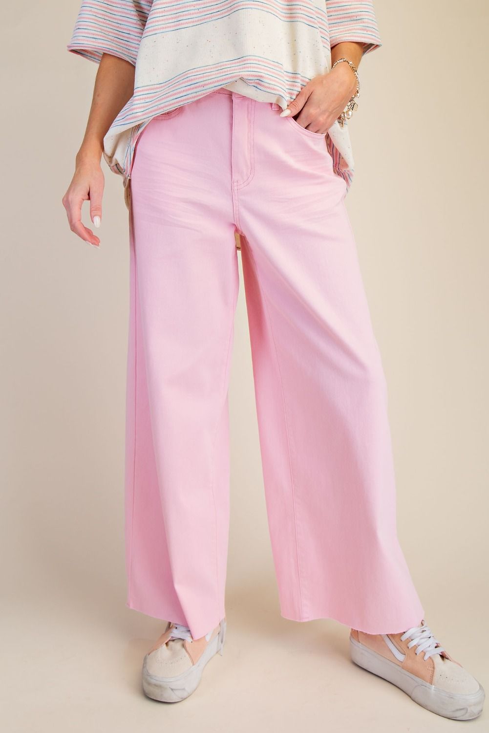 Pink High-Waisted Stretchy Pant