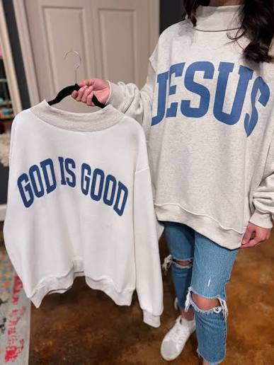 Reversible Mock Neck Jesus Sweatshirt