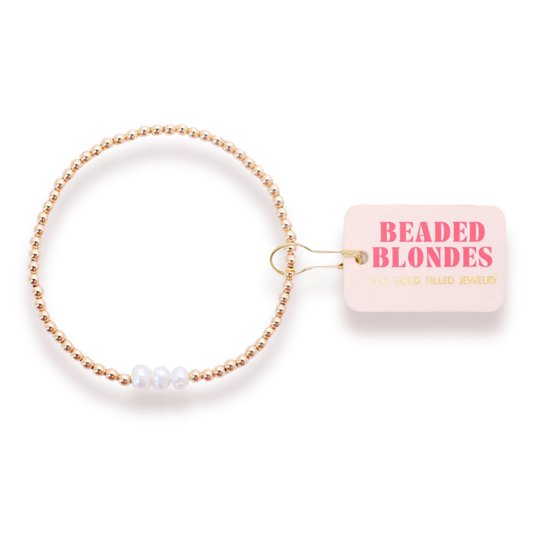 Beaded Blondes: Harper Pearl Bracelet - Gold
