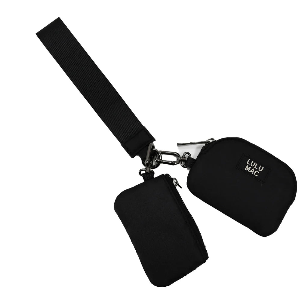 LuLu Mac Double Pouch Wristlet: Black