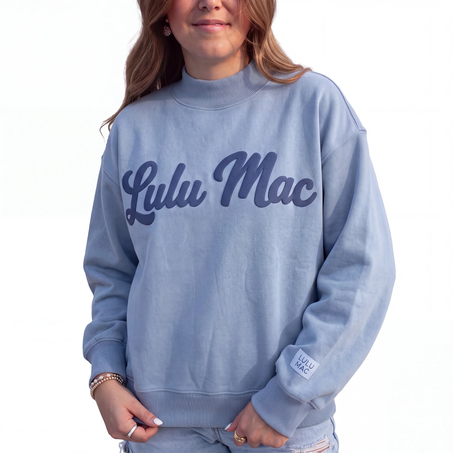 Lulu Mac Script Sweatshirt: Blue