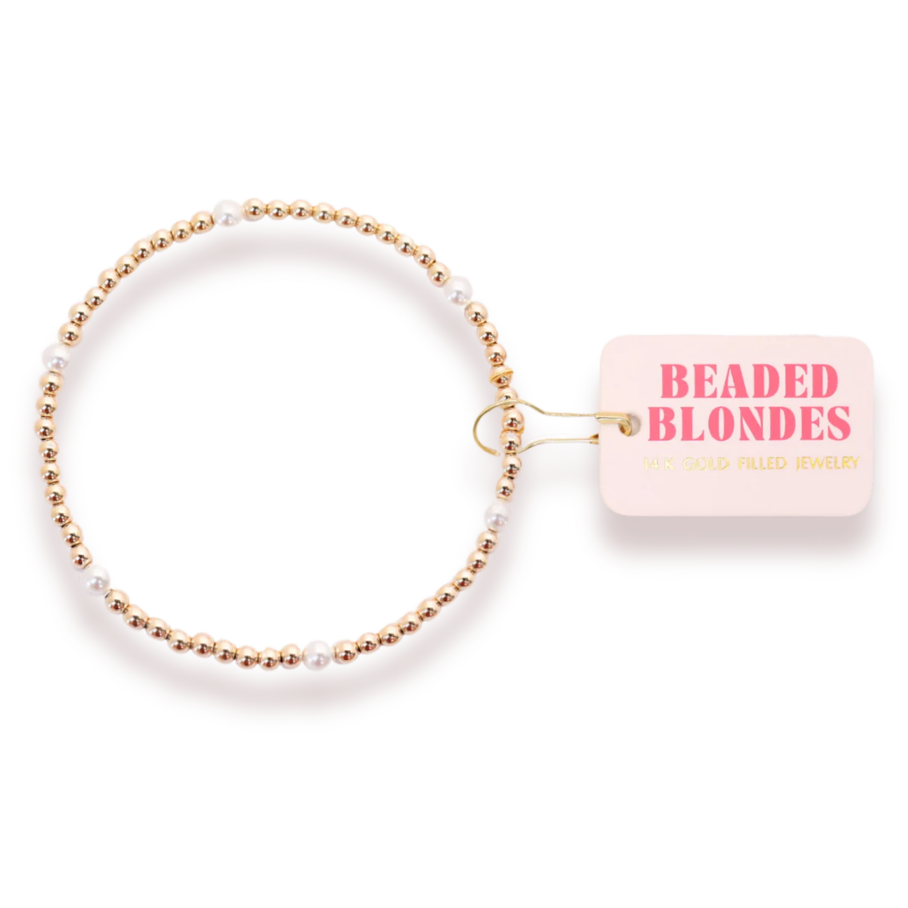 Beaded Blondes: Madi Pearl Beaded Bracelet - Gold