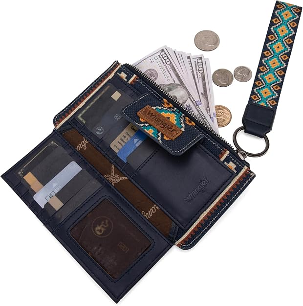 Wrangler Wallet/Wristlet Wallet-Navy