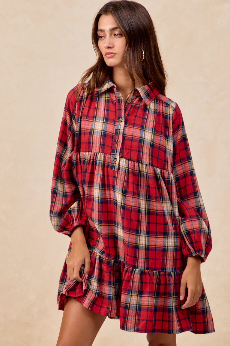 Festive Bliss Plaid Dress