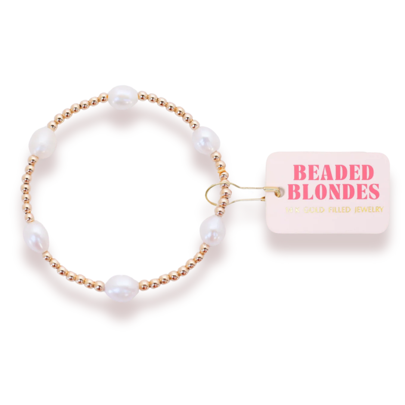 Beaded Blondes Pearl Poppi Bracelet in Gold