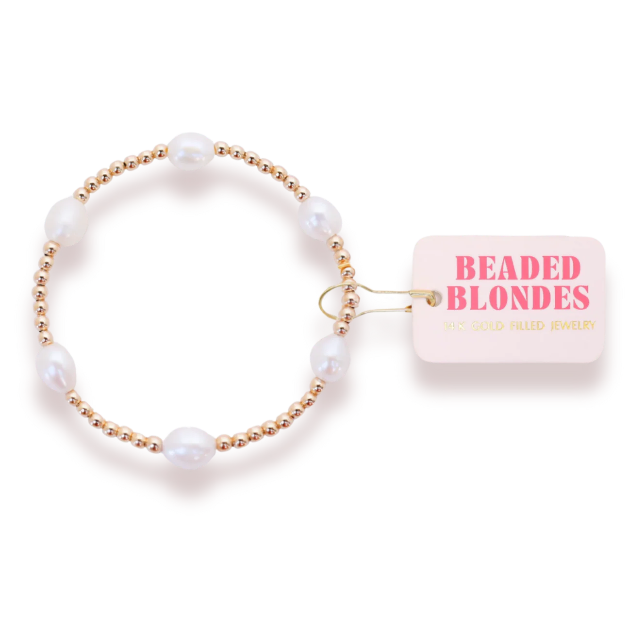 Beaded Blondes: Pearl Poppi Bracelet - Gold