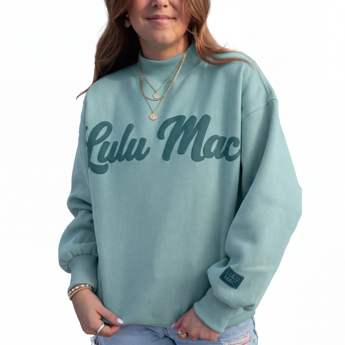 Lulu Mac Script Sweatshirt: Green
