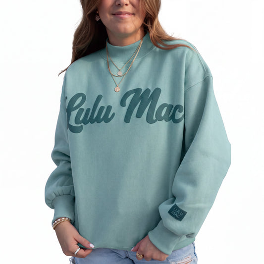 Lulu Mac Script Sweatshirt: Green