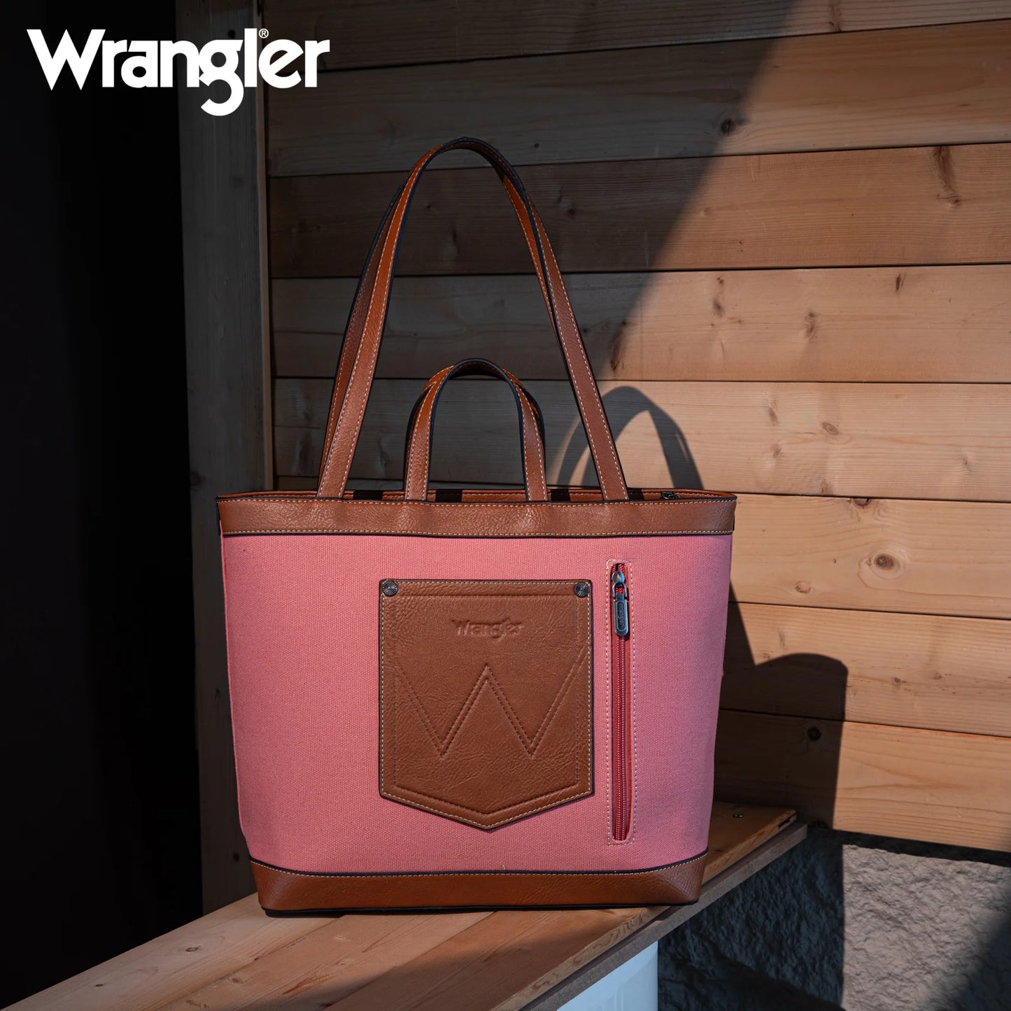 Wrangler Canvas Top Handle Tote/Shoulder Bag - Pink