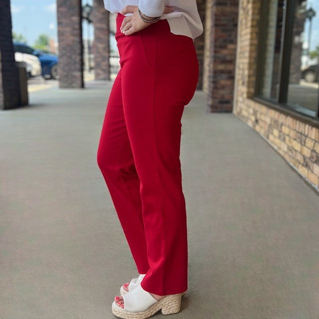 Dear Scarlett Straight Pant-Red