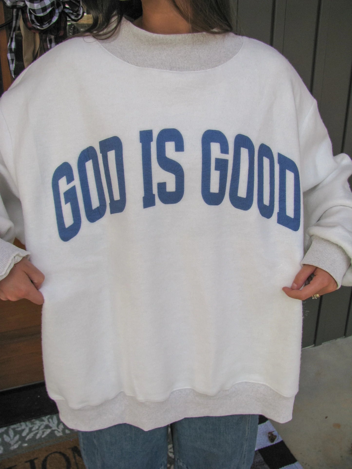 Reversible Mock Neck Jesus Sweatshirt