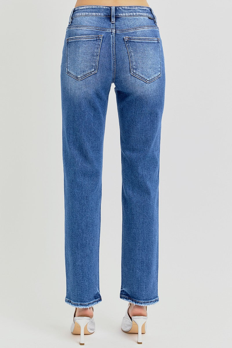 Risen Mid Rise Ankle Tapered Jeans