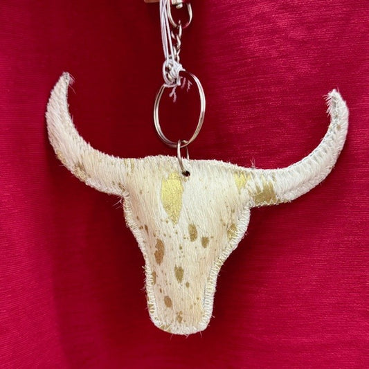 Longhorn Hide Speckled Keychain