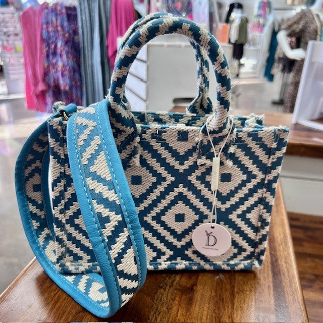 Blue & Cream Handbag/Crossbody