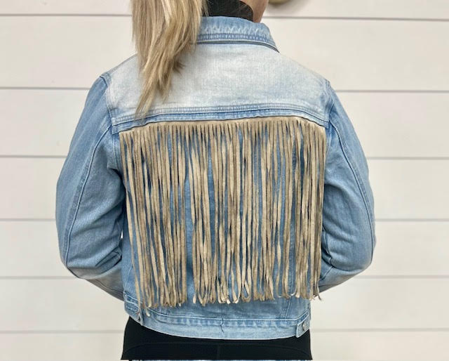 Savanna Jane Denim Jacket With Fringe