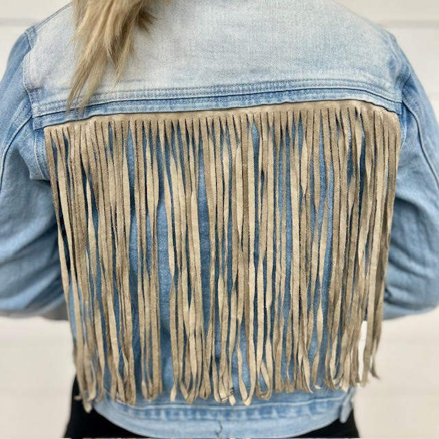 Savanna Jane Denim Jacket With Fringe