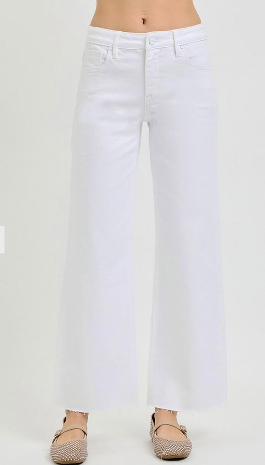 Risen TC Mid Rise Ankle Straight Raw Hem Pant