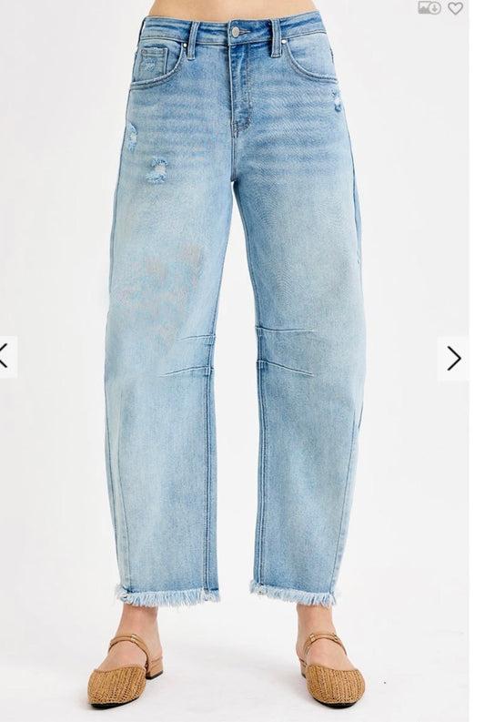 Risen Slouchy Crop Barrel Jeans
