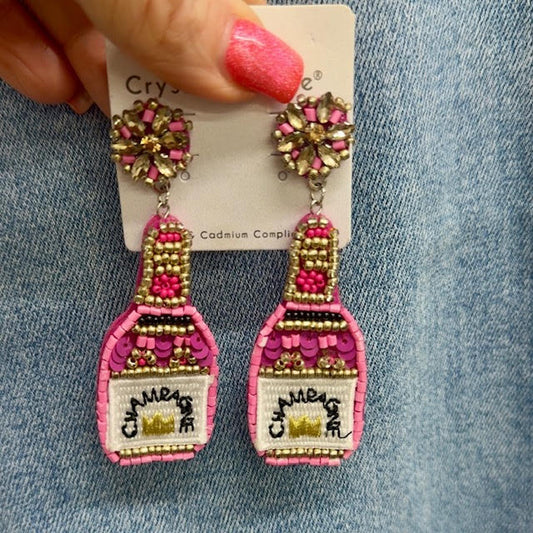 Champagne Beaded Earrings