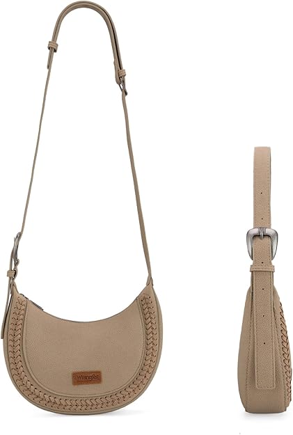 Wrangler Whipstitch Crescent Crossbody- Tan