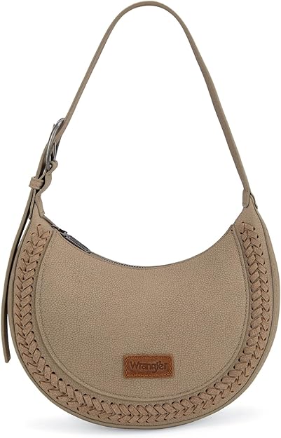 Wrangler Whipstitch Crescent Crossbody- Tan