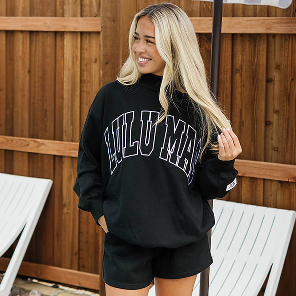 Lulu Mac Stitch Mockneck Terry Cloth Top